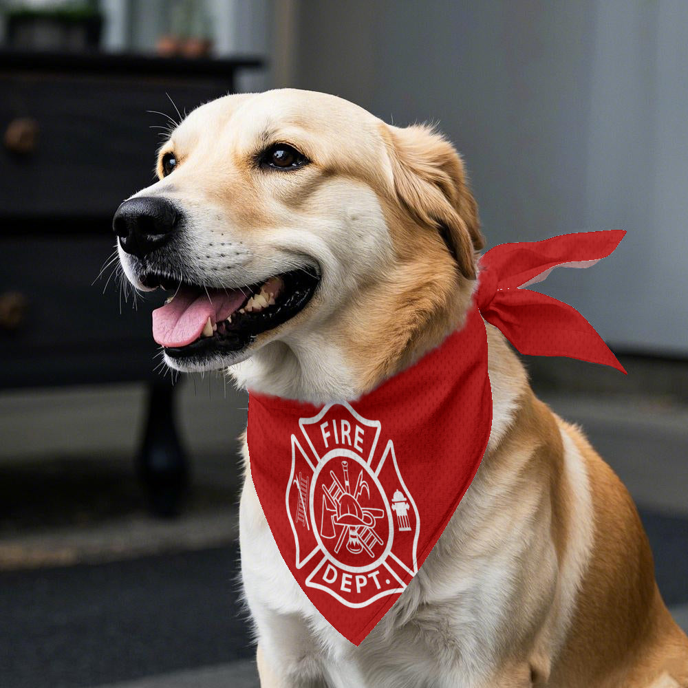 Feuerwehr-Hundehalstuch – Rotes Kopftuch für Feuerwehrleute