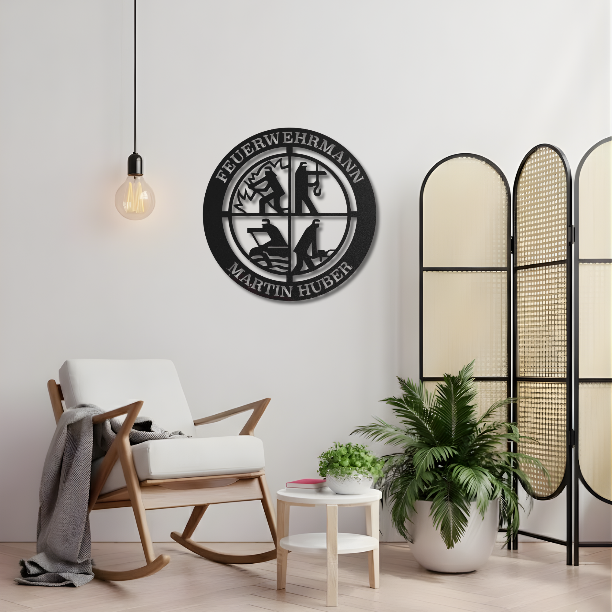 Feuerwehrmann Metallschild Wanddeko