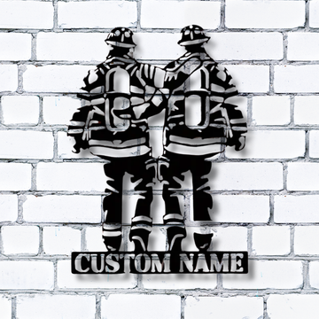 Plaque métallique personnalisée « Frère pompier debout » - Décoration murale personnalisée