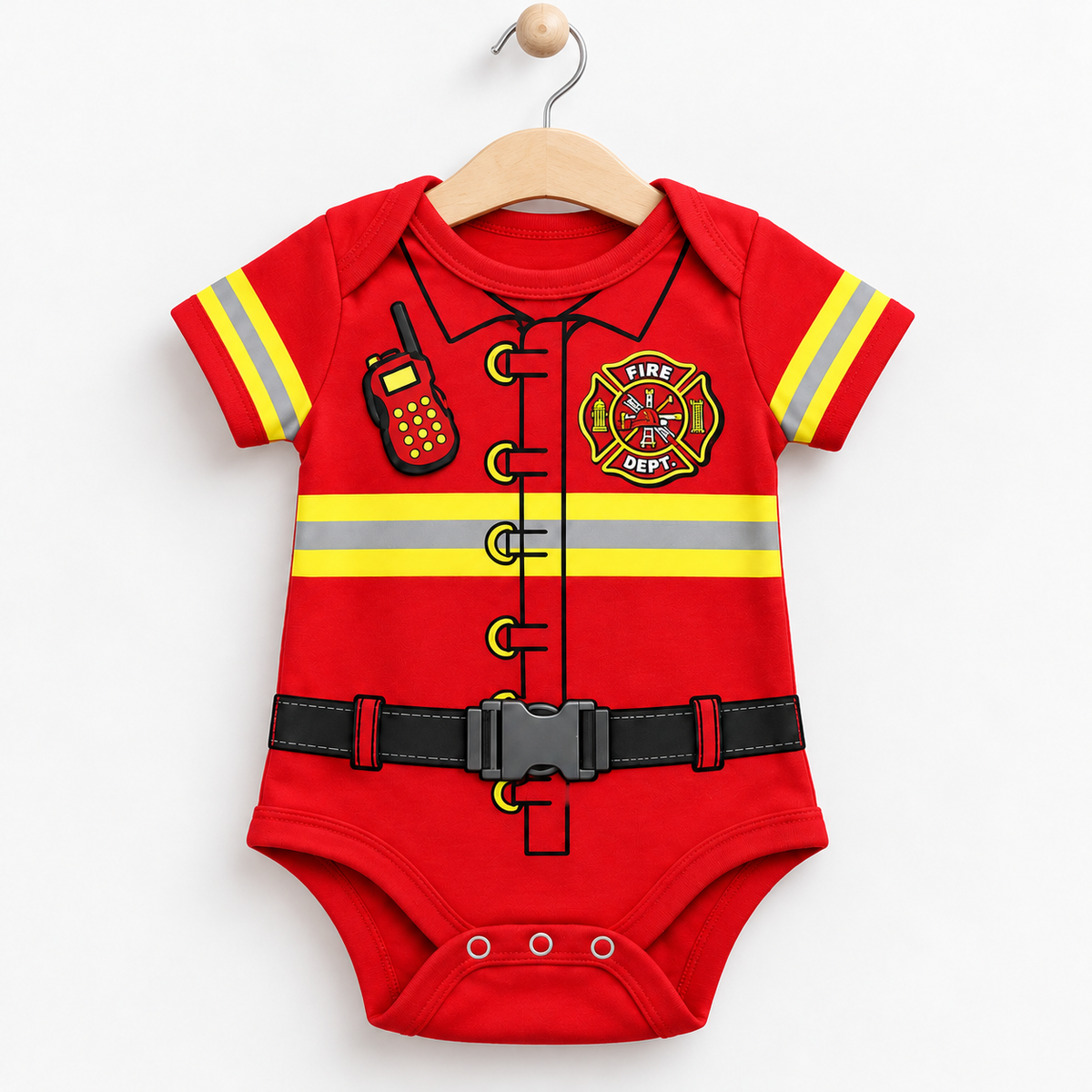 Feuerwehr Kleinkind T-Shirt mit Malteserkreuz – Wunschname vorne & optional hinten