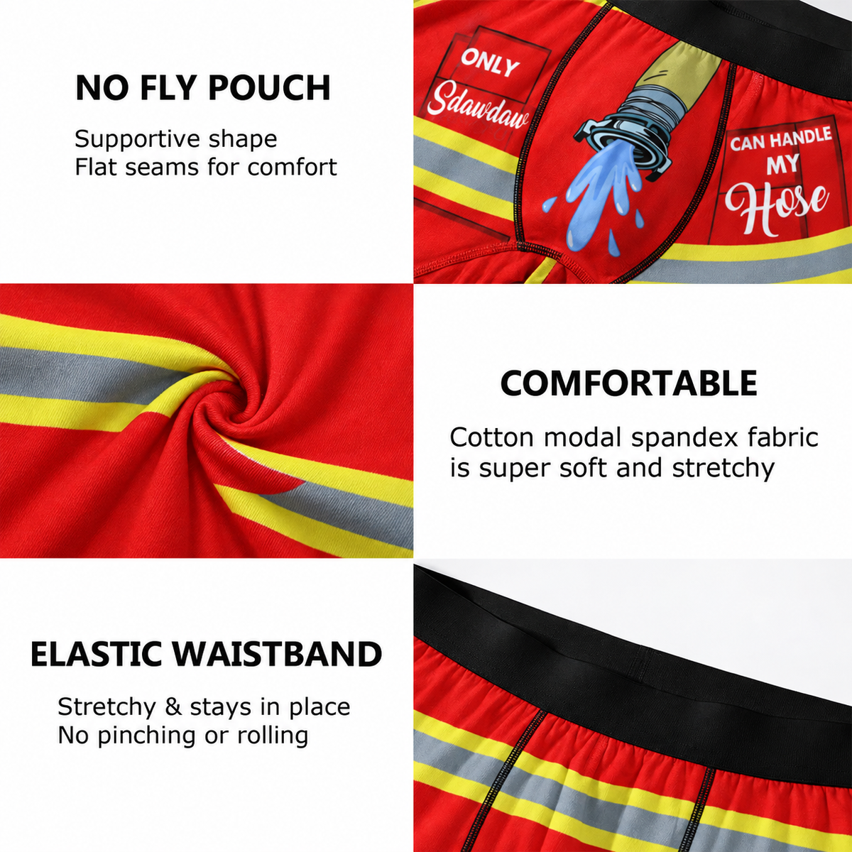 Personalized Funny Firefighter Boxer Briefs with Custom Name