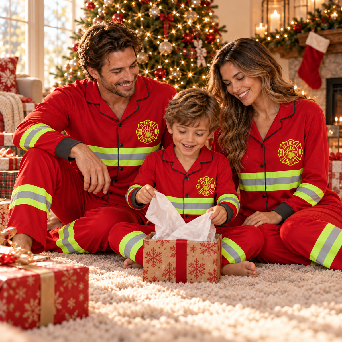 Firefighter Pajama Set for Adults | Christmas Matching Family Pajamas