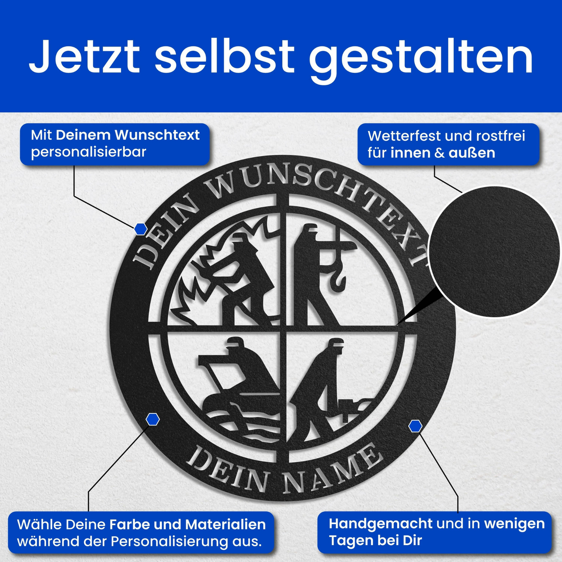 Personalisiertes Feuerwehrmann Metallschild - Wanddeko für Feuerwehrleute