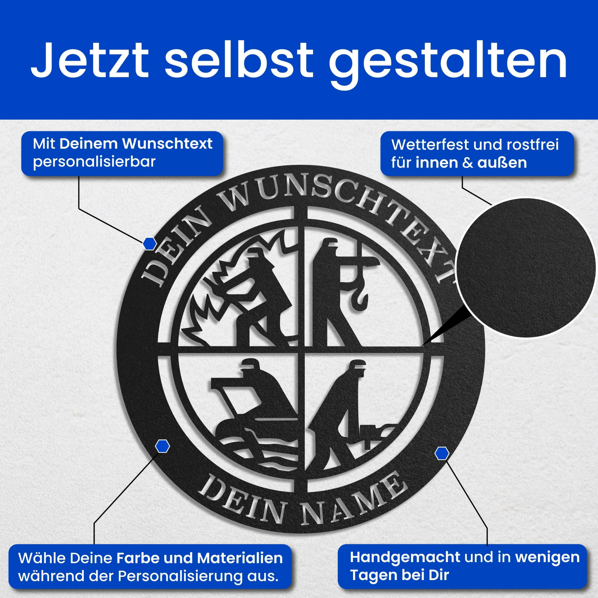 Personalisiertes Feuerwehrmann Metallschild - Wanddeko für Feuerwehrleute