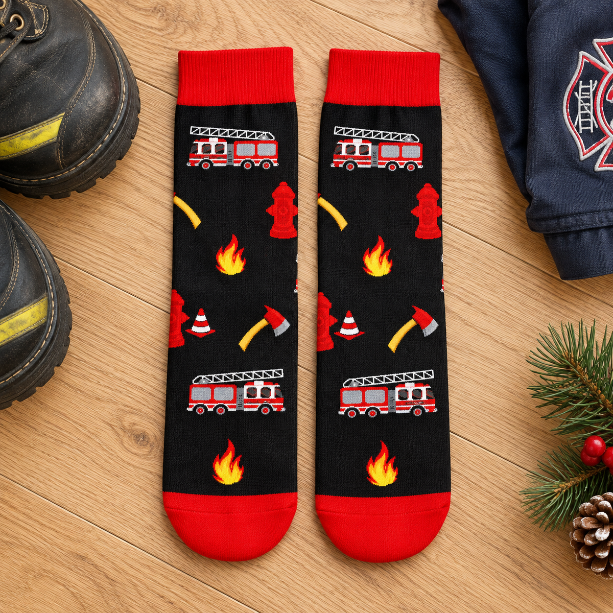 Funny Firefighter Crew Socks | This Fireman Is Off Duty