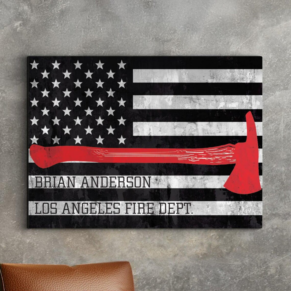 Custom Firefighter Axe Sign - Fireman Retirement Gift, Firefighter Sign, Firefighter Accessories