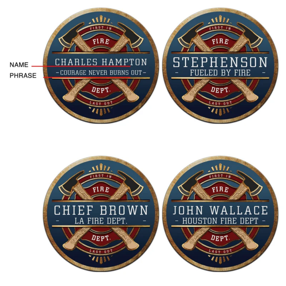 Firefighter Circle Axe Wood Signs - Custom Gifts