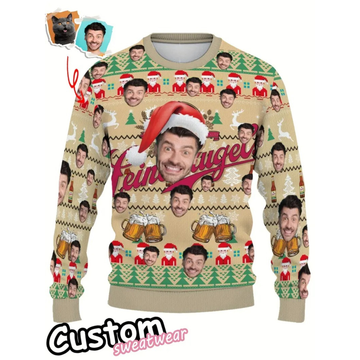 Custom Face Ugly Christmas Sweater - Personalized Photo