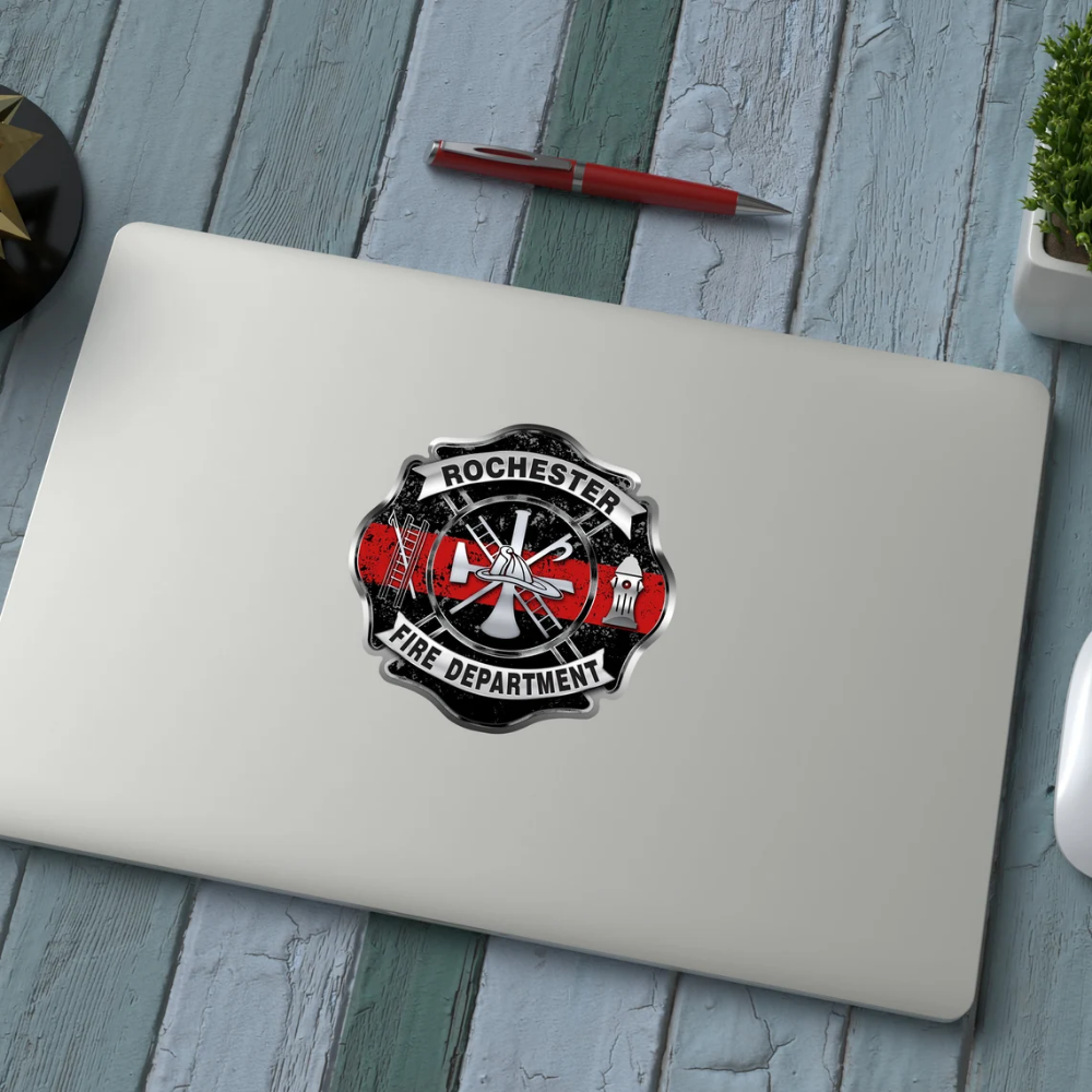 Custom Firefighter Thin Red Line Maltese Cross Stickers  - Car Truck vinyl decals