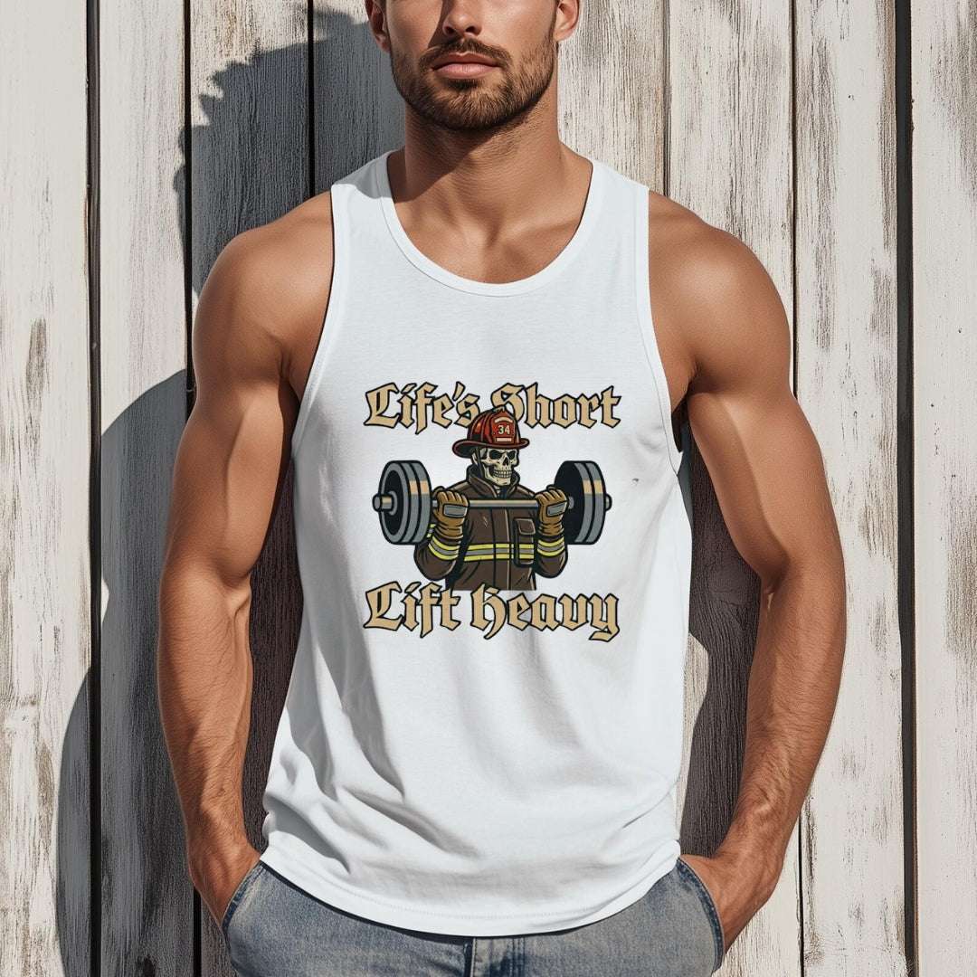 Firefighter vintage shirt Life's Short Lift Heavy tank top unisex jersey cotton blend