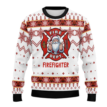 Firefighter Ugly Christmas Sweater - Santa Fire Dept