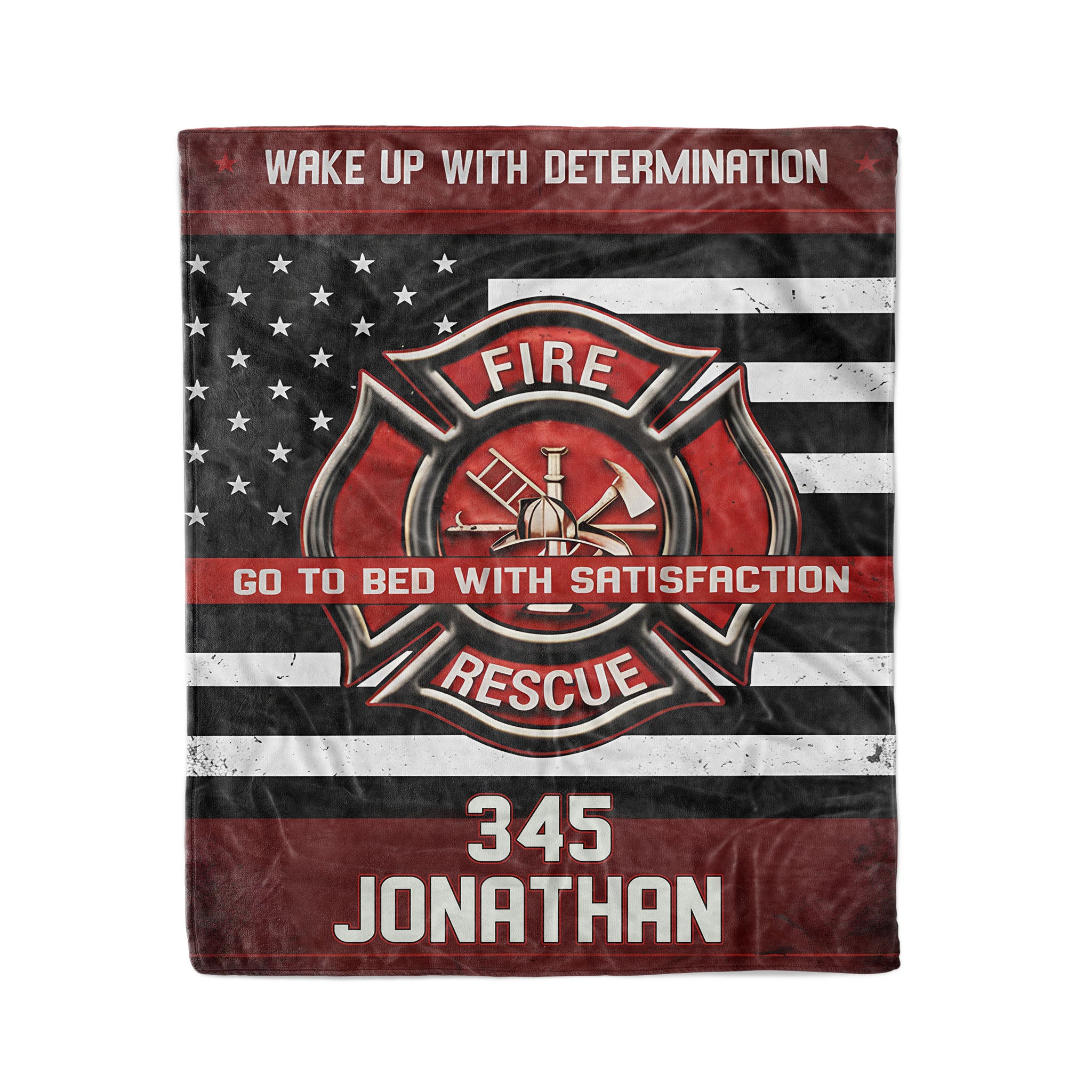 Couverture personnalisée pour pompiers - Motif drapeau américain