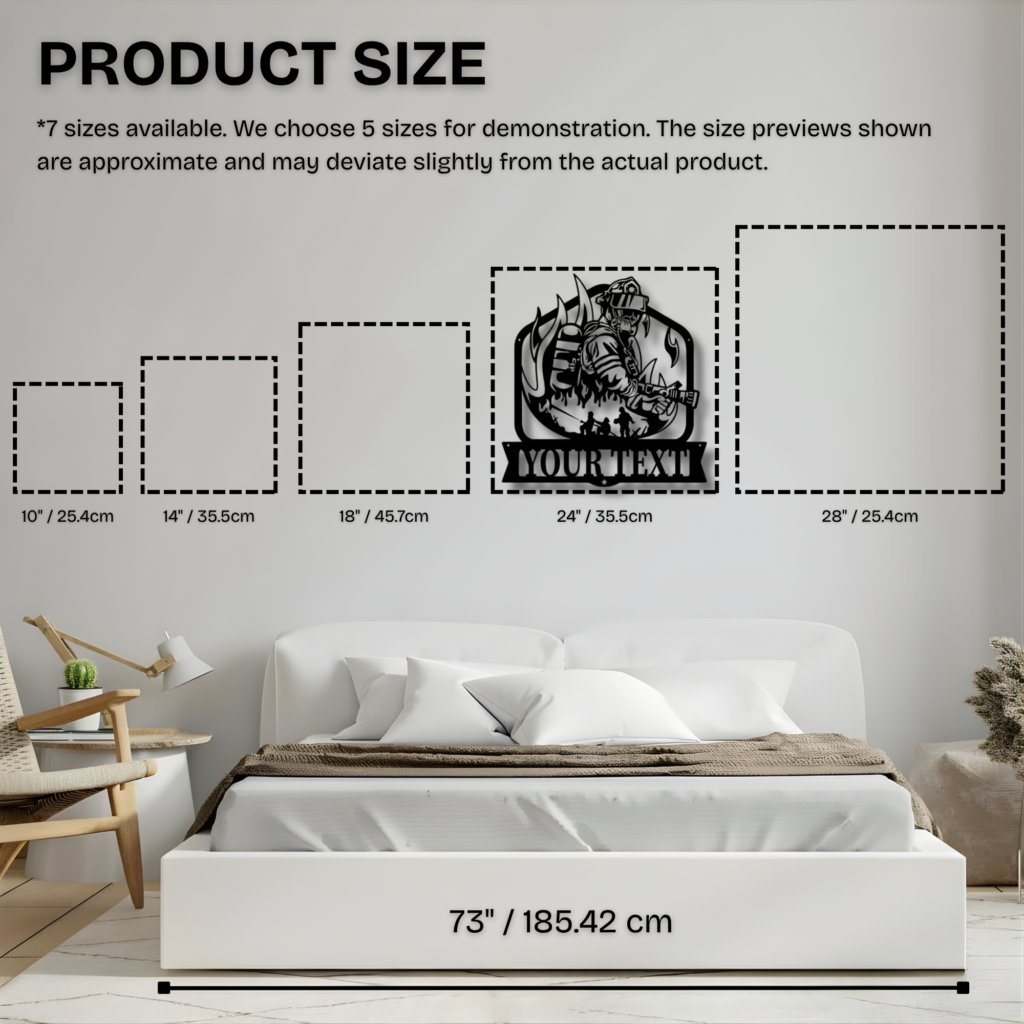 Individuelles Metallschild „Feuerwehrmann mit Schlauch“ – Personalisierte Wanddekoration