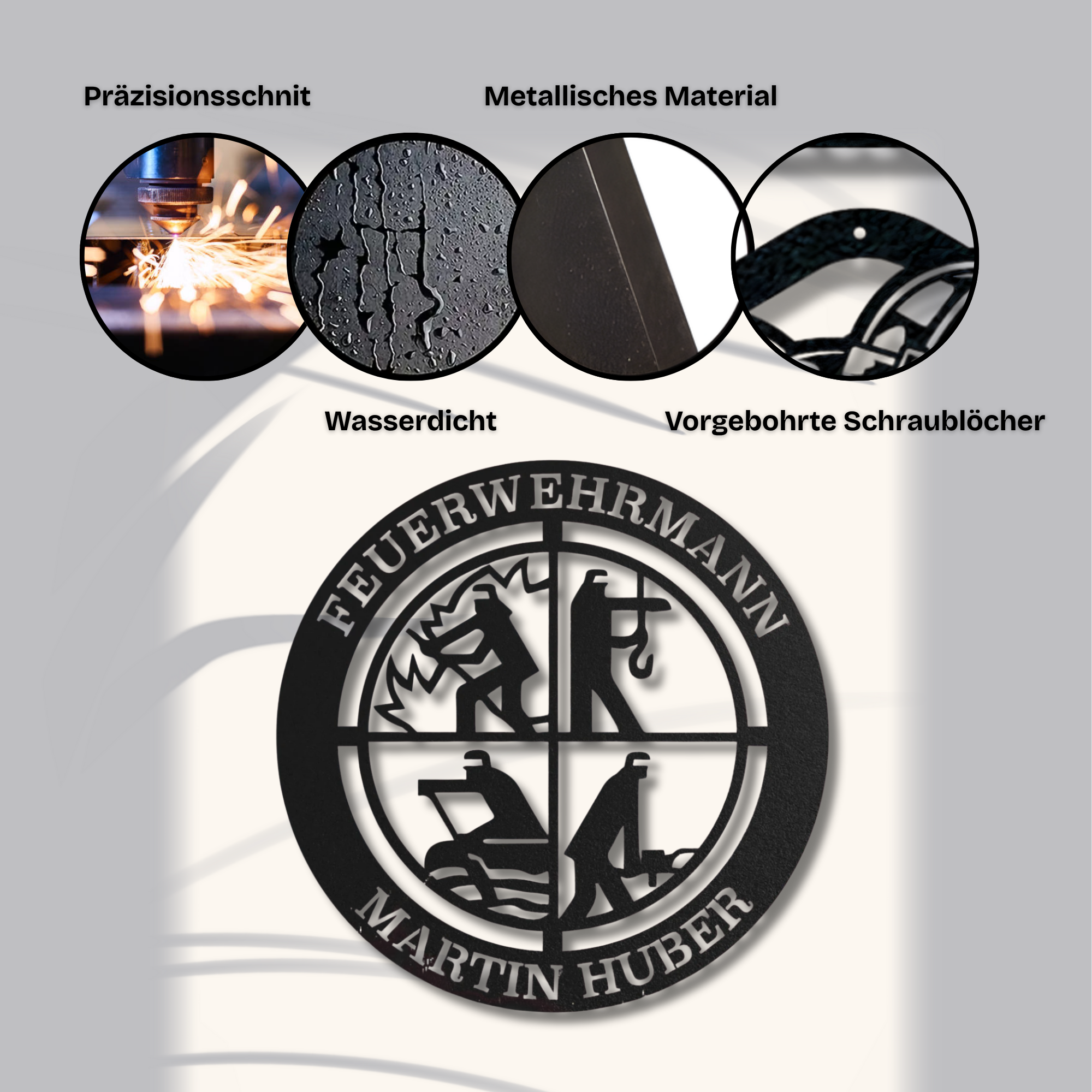 Feuerwehrmann Metallschild Wanddeko