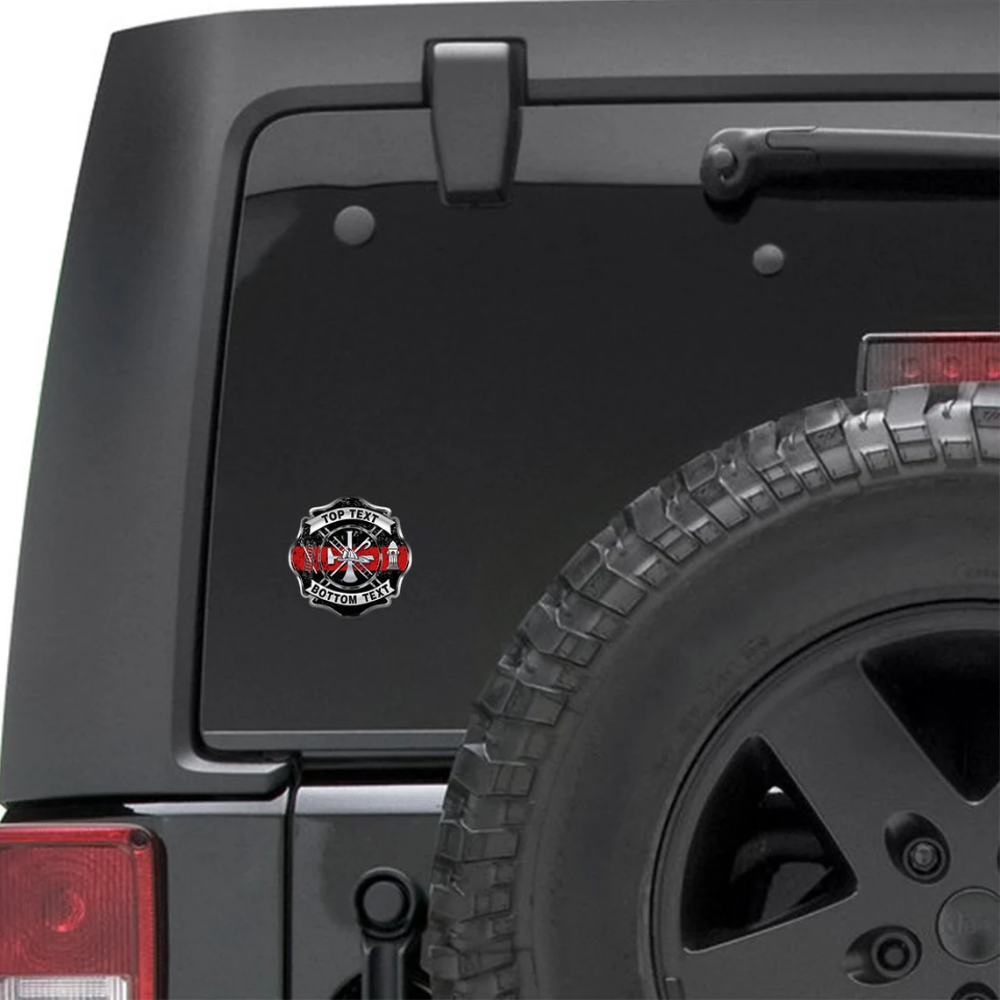 Custom Firefighter Thin Red Line Maltese Cross Stickers  - Car Truck vinyl decals