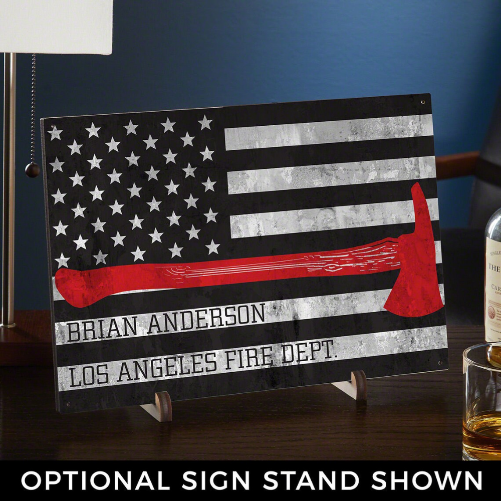Custom Firefighter Axe Sign - Fireman Retirement Gift, Firefighter Sign, Firefighter Accessories