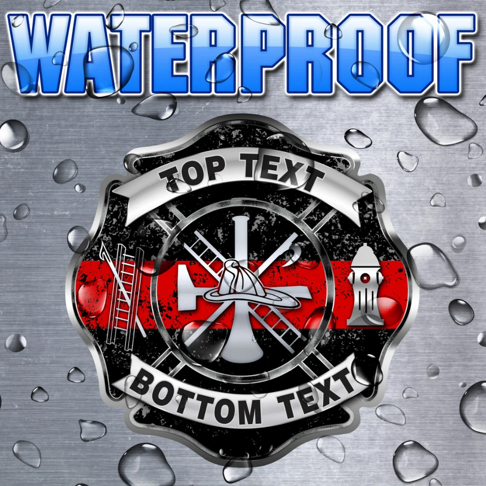 Custom Firefighter Thin Red Line Maltese Cross Stickers  - Car Truck vinyl decals