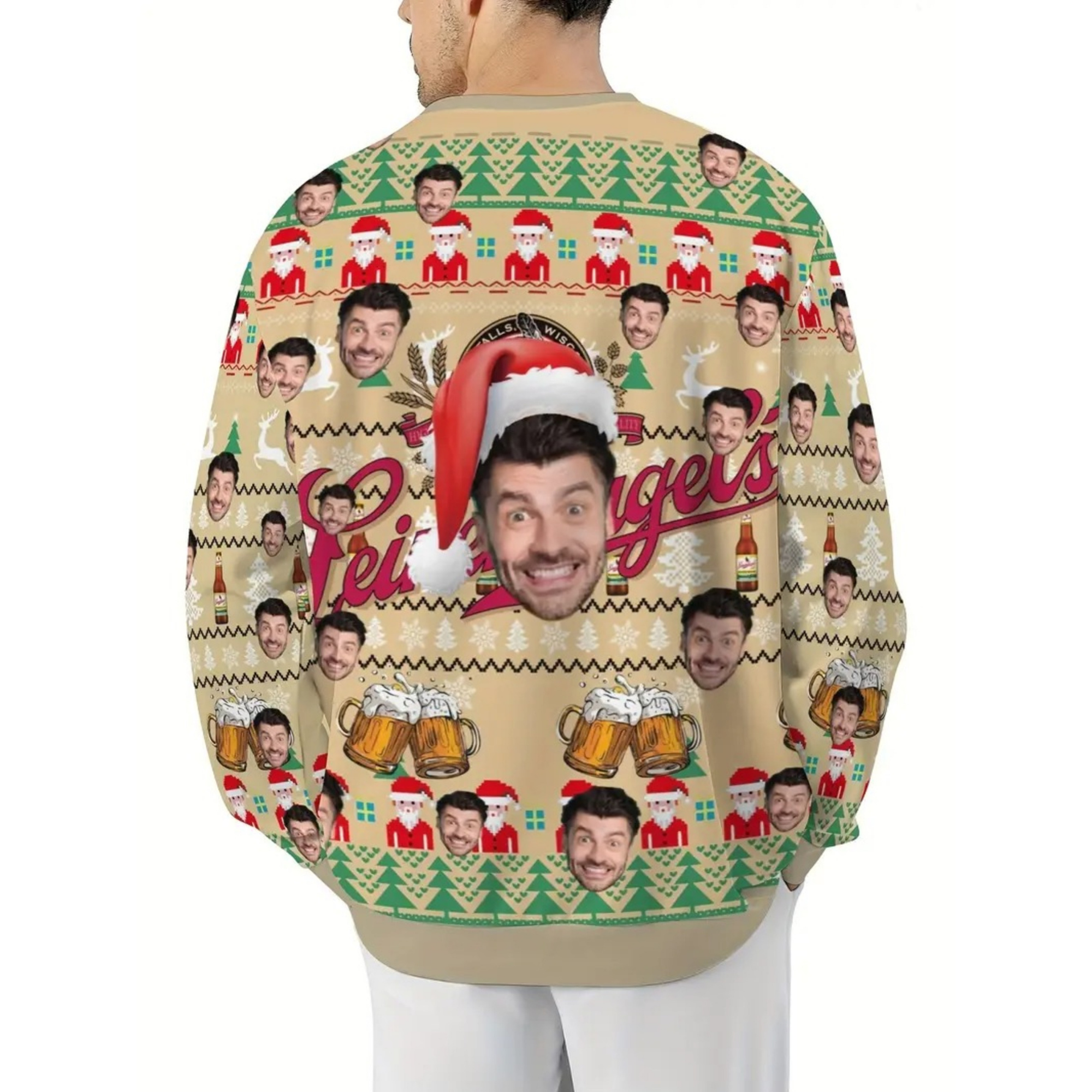 Custom Face Ugly Christmas Sweater - Personalized Photo