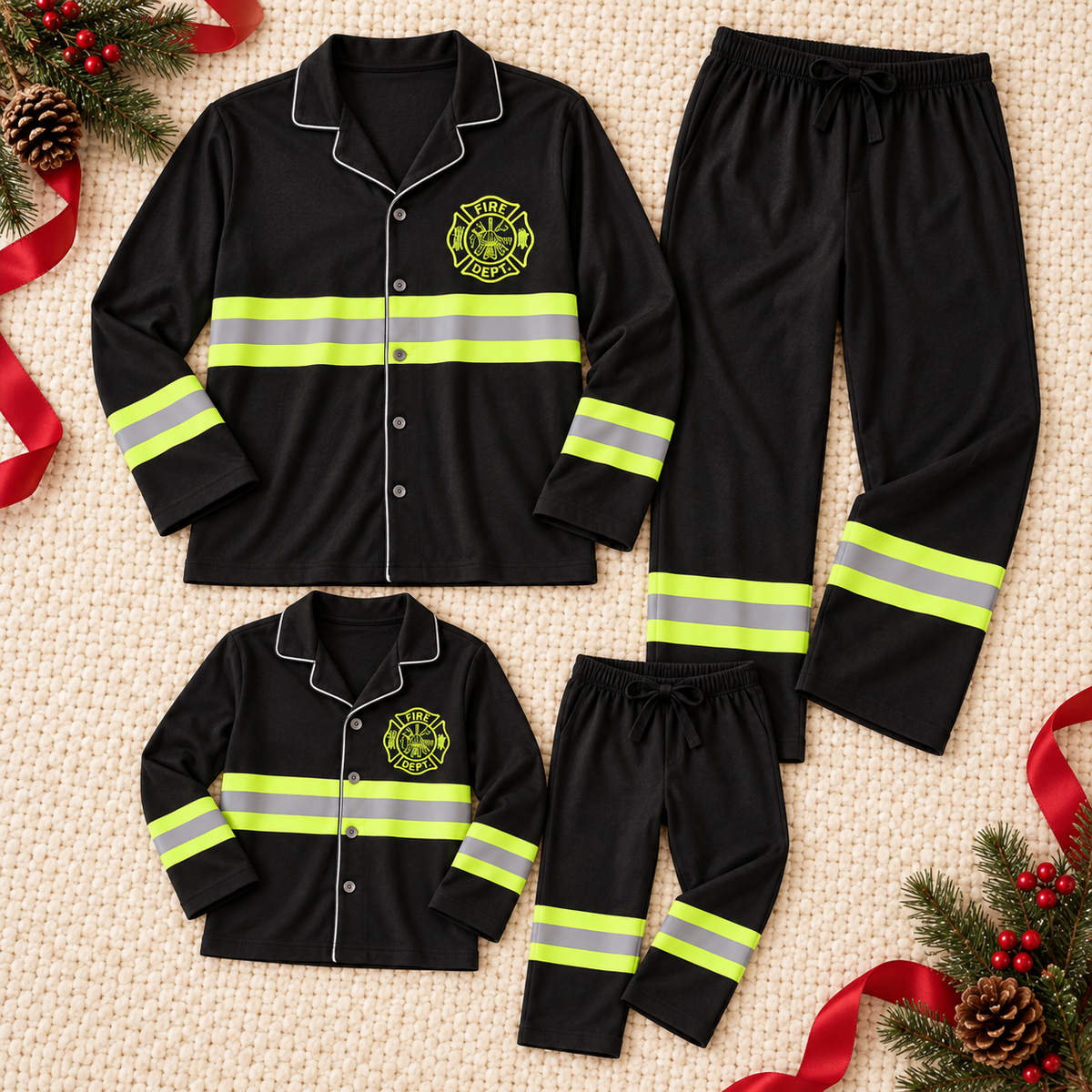 Firefighter Pajama Set for Adults | Christmas Matching Family Pajamas