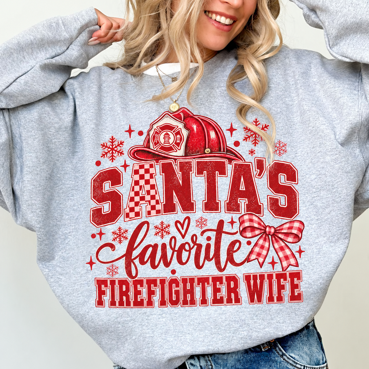 Santa’s Favorite Firefighter Wife Christmas Sweatshirt