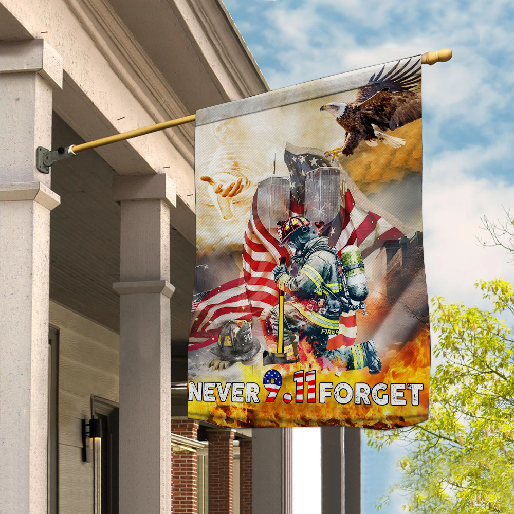 9/11 Never Forget Eagle Memorial Flag - Patriotic American Bald Eagle Flag