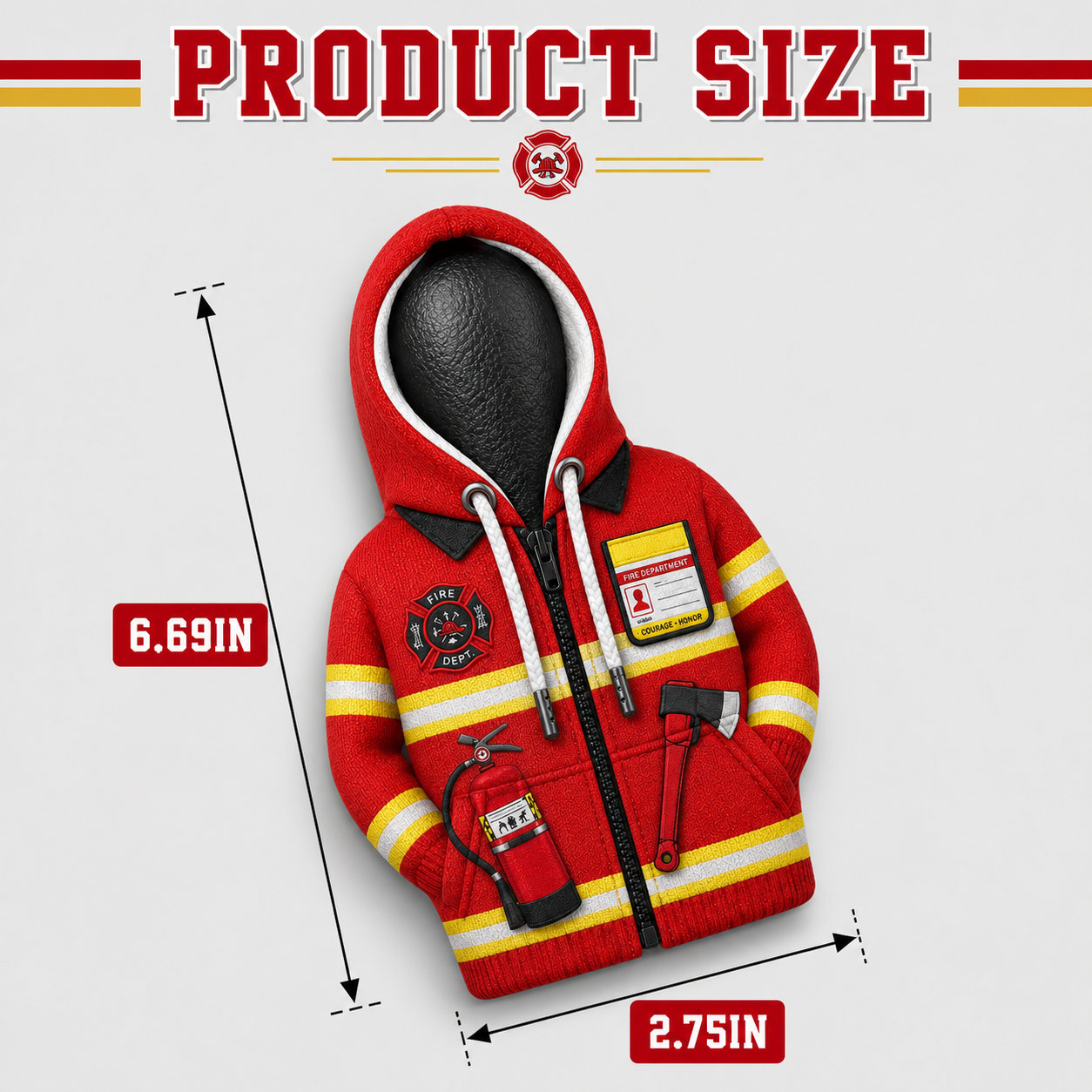 Firefighter Gear Shift Hoodie Cover – Red Mini Car Shifter Knob Protector