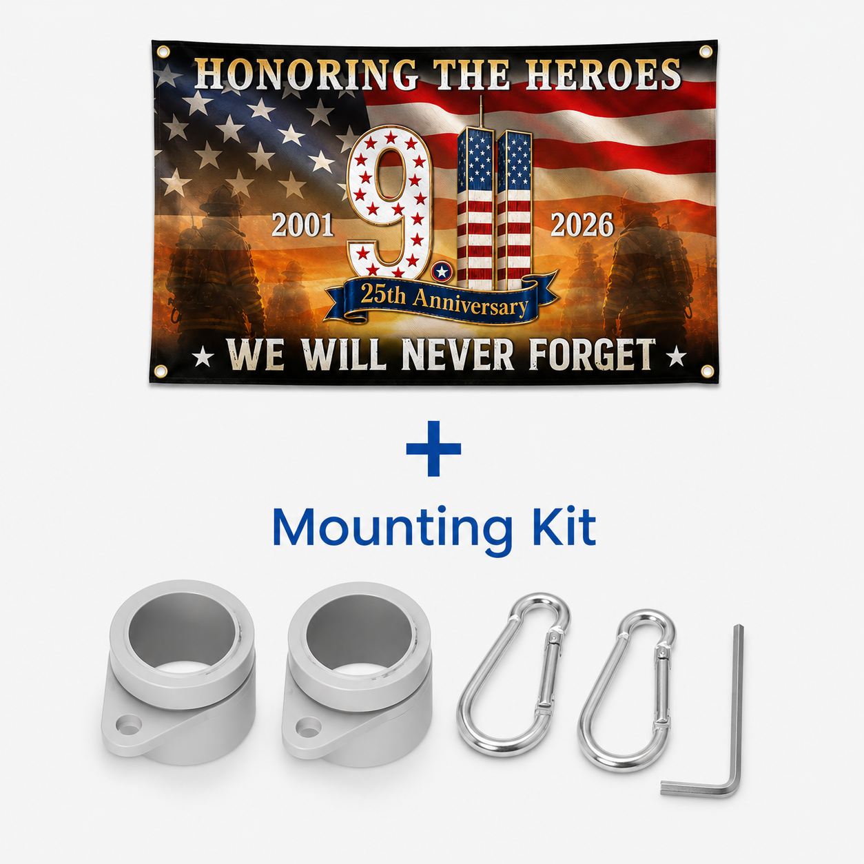 Honoring The Heroes 9/11 25th Anniversary – 9/11 Memorial Grommet Flag