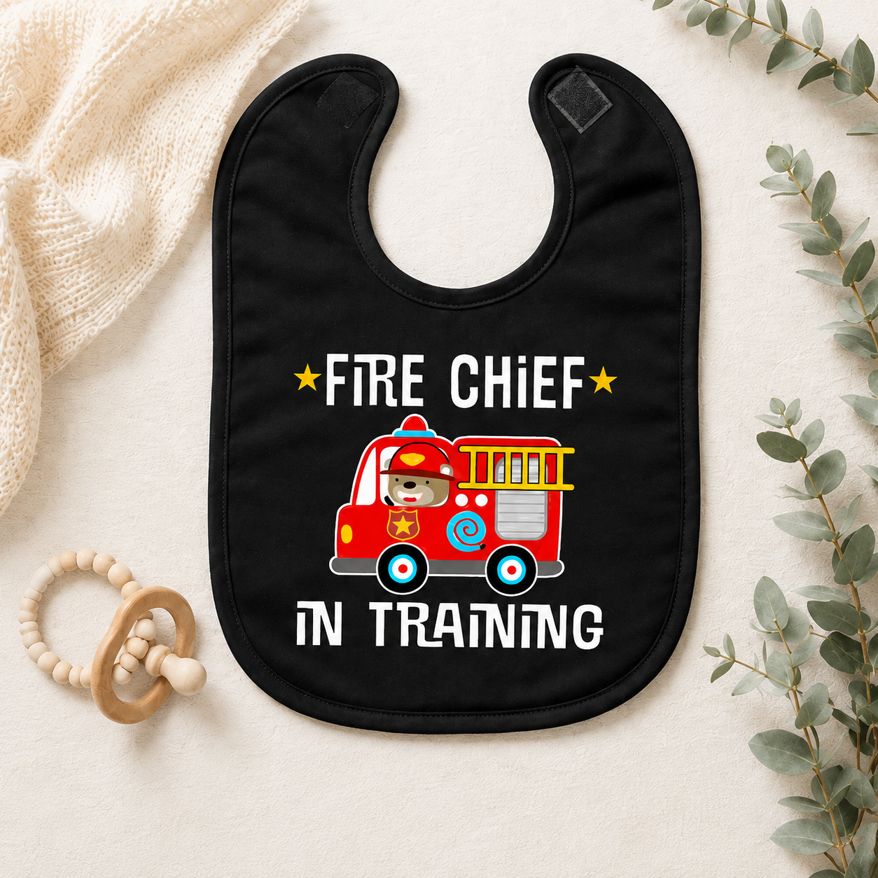Fire Chief Baby Bib