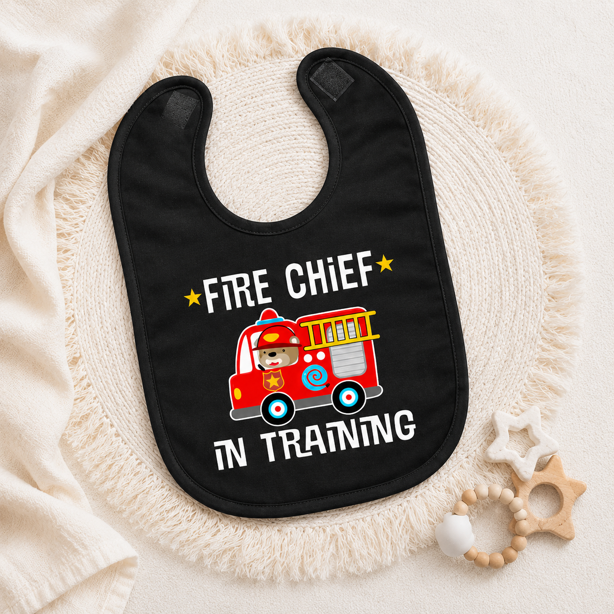 Fire Chief Baby Bib