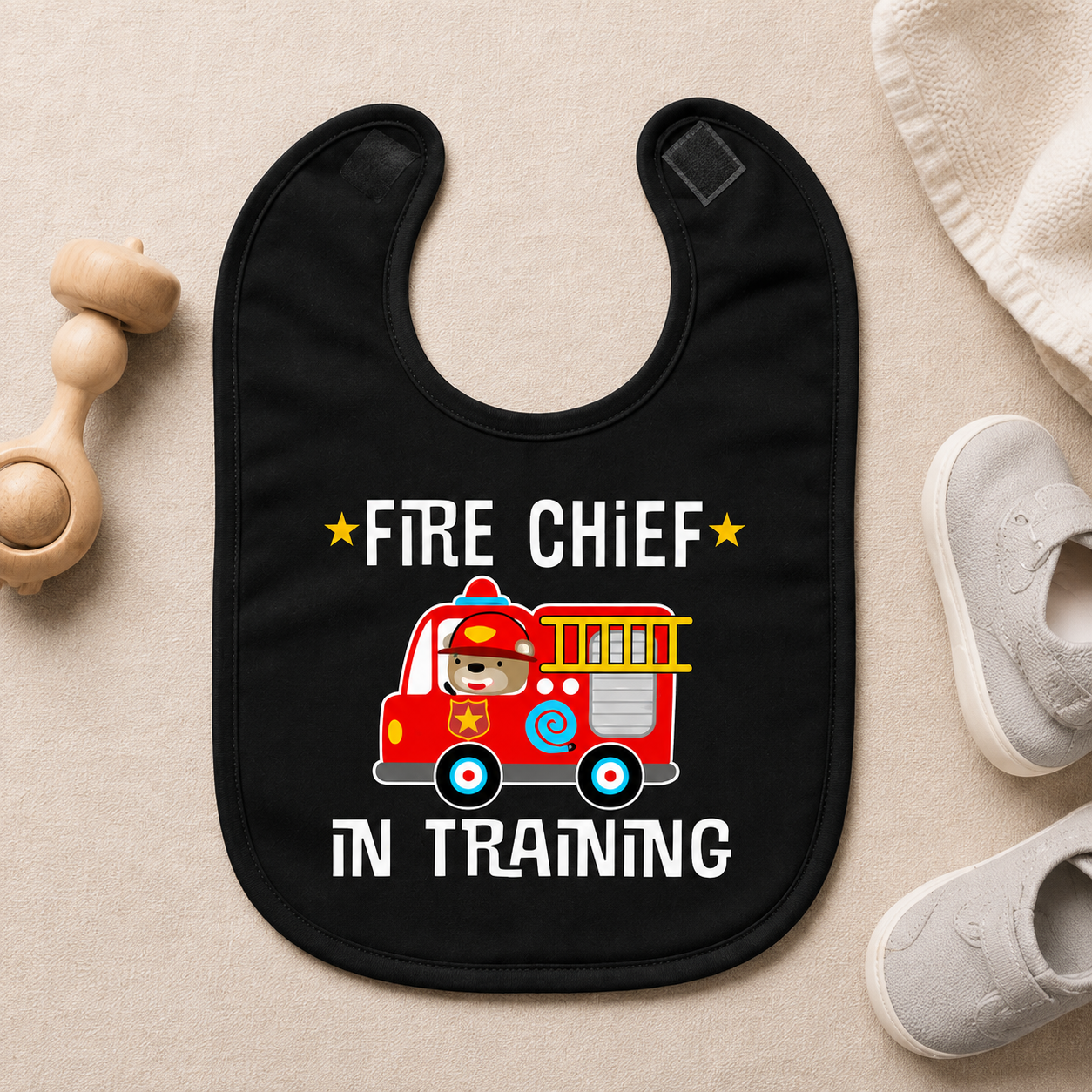 Fire Chief Baby Bib