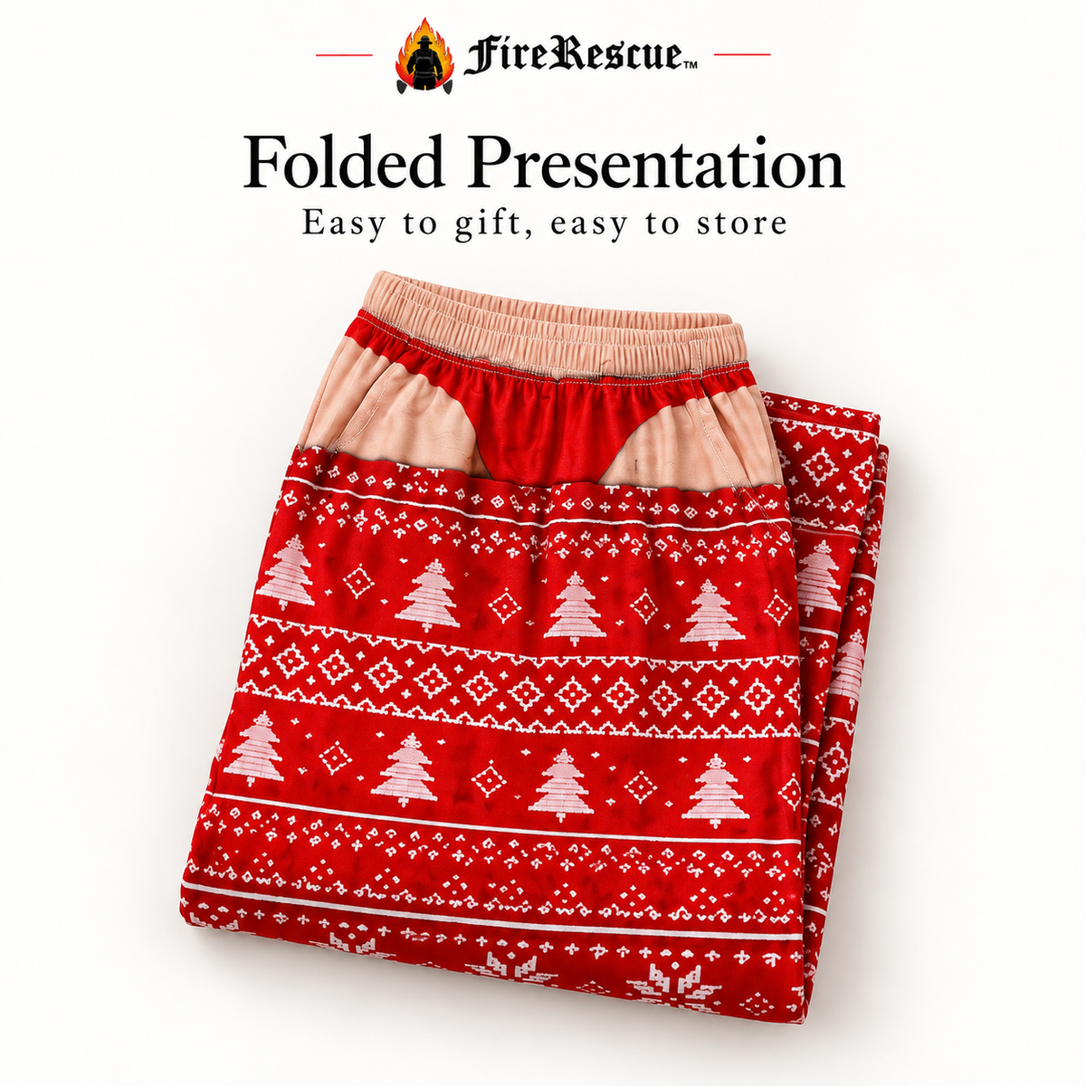 Funny Firefighter Christmas Pajama Pants | Holiday PJs for First Responders
