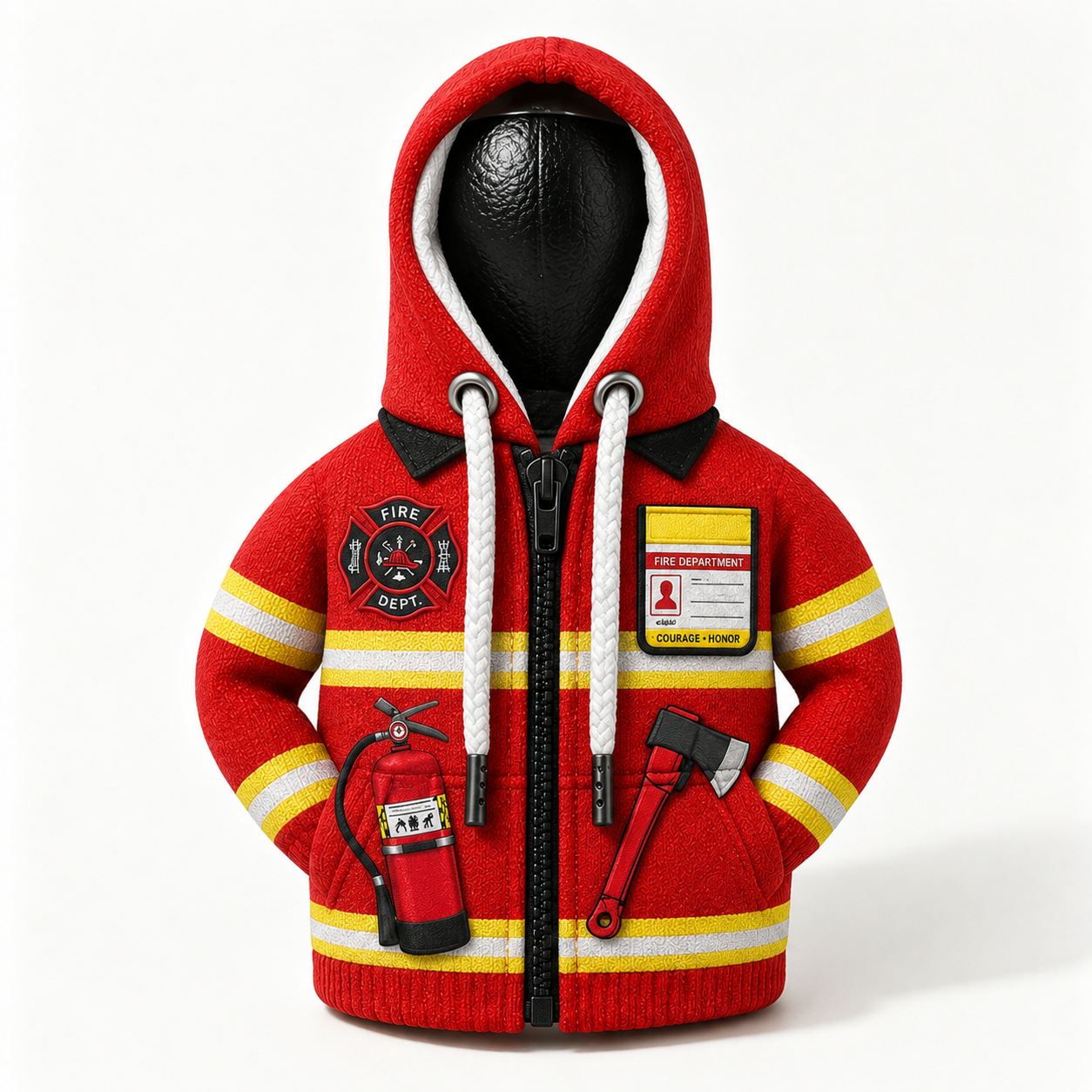 Firefighter Gear Shift Hoodie Cover – Red Mini Car Shifter Knob Protector
