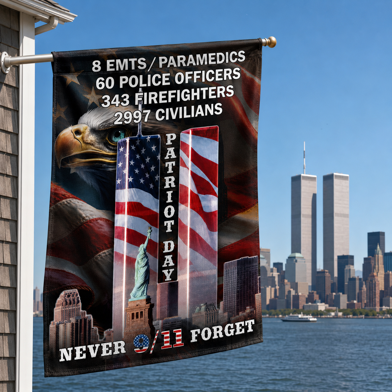Patriot Day Never Forget 9/11 – First Responders Memorial Flag