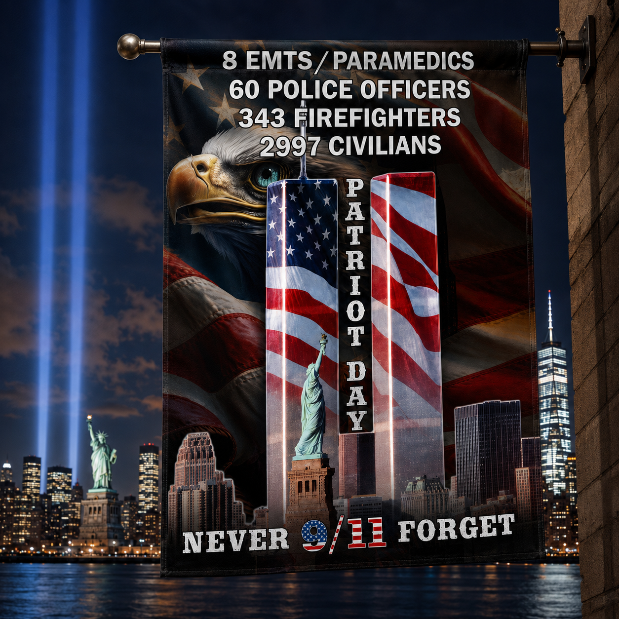 Patriot Day Never Forget 9/11 – First Responders Memorial Flag