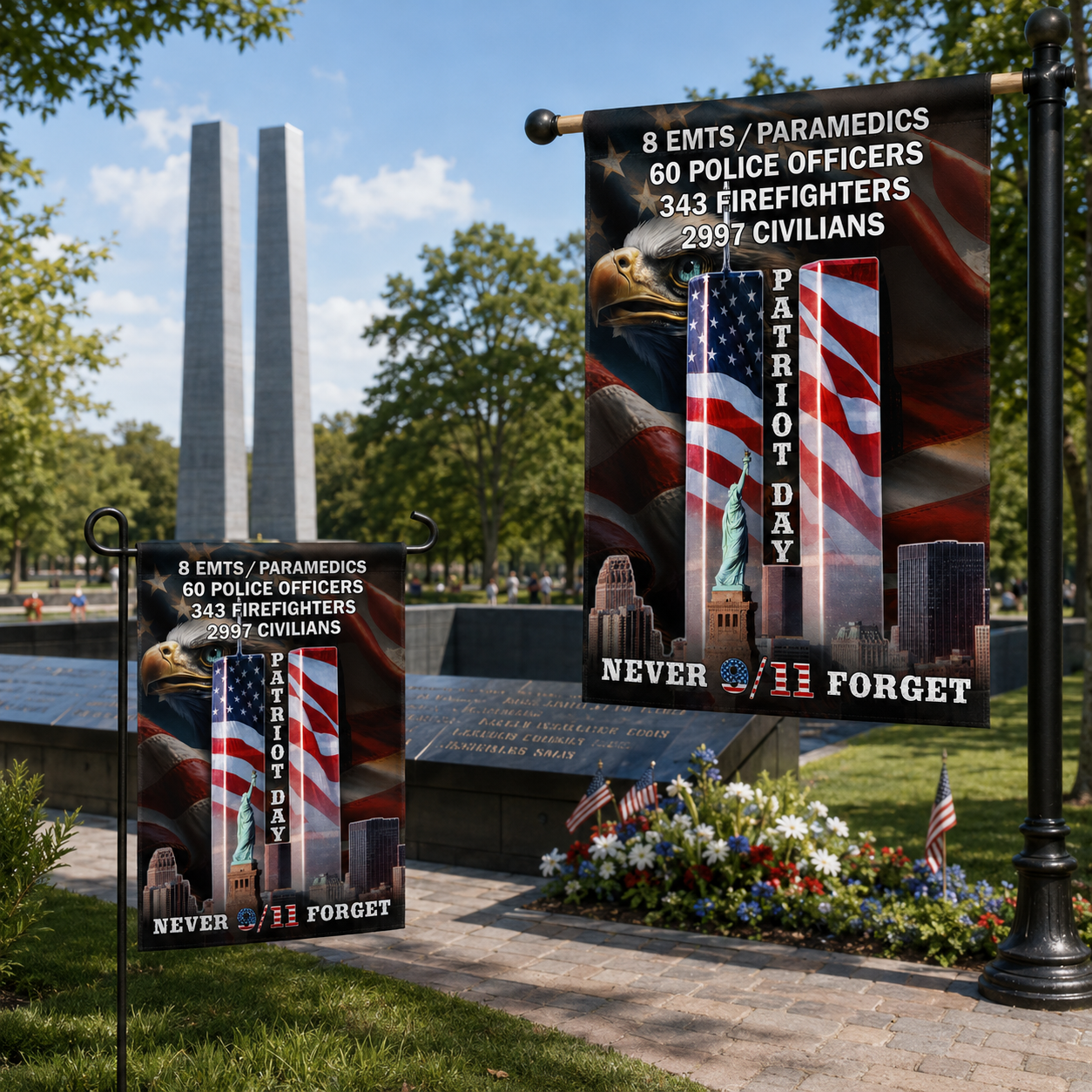 Patriot Day Never Forget 9/11 – First Responders Memorial Flag