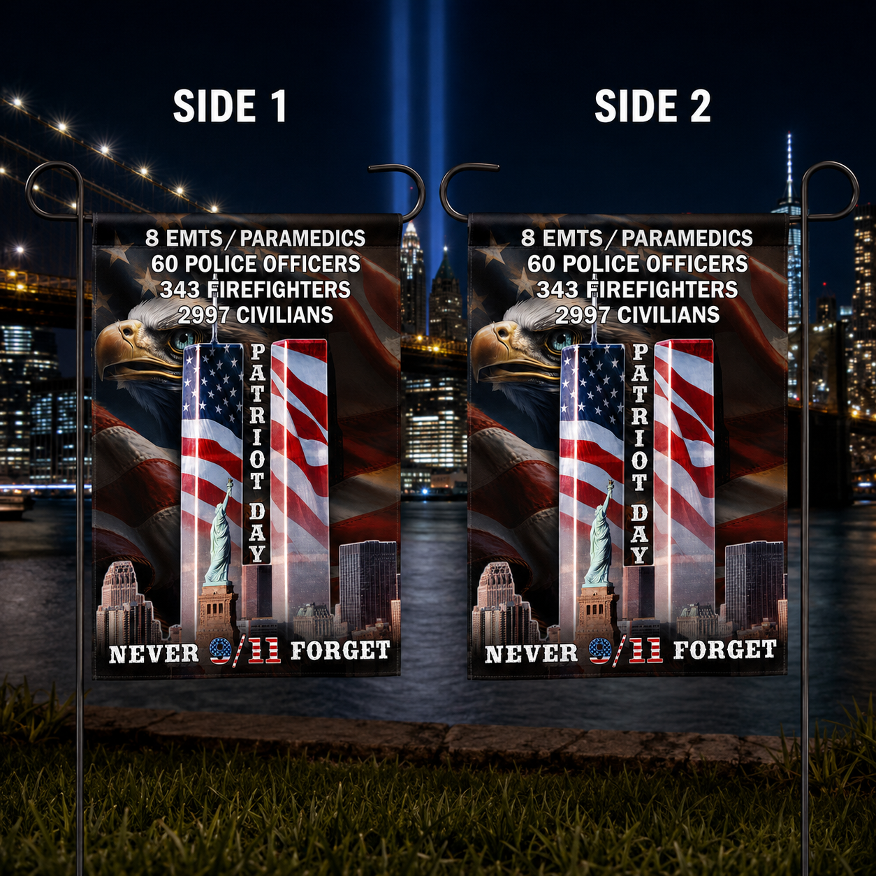 Patriot Day Never Forget 9/11 – First Responders Memorial Flag