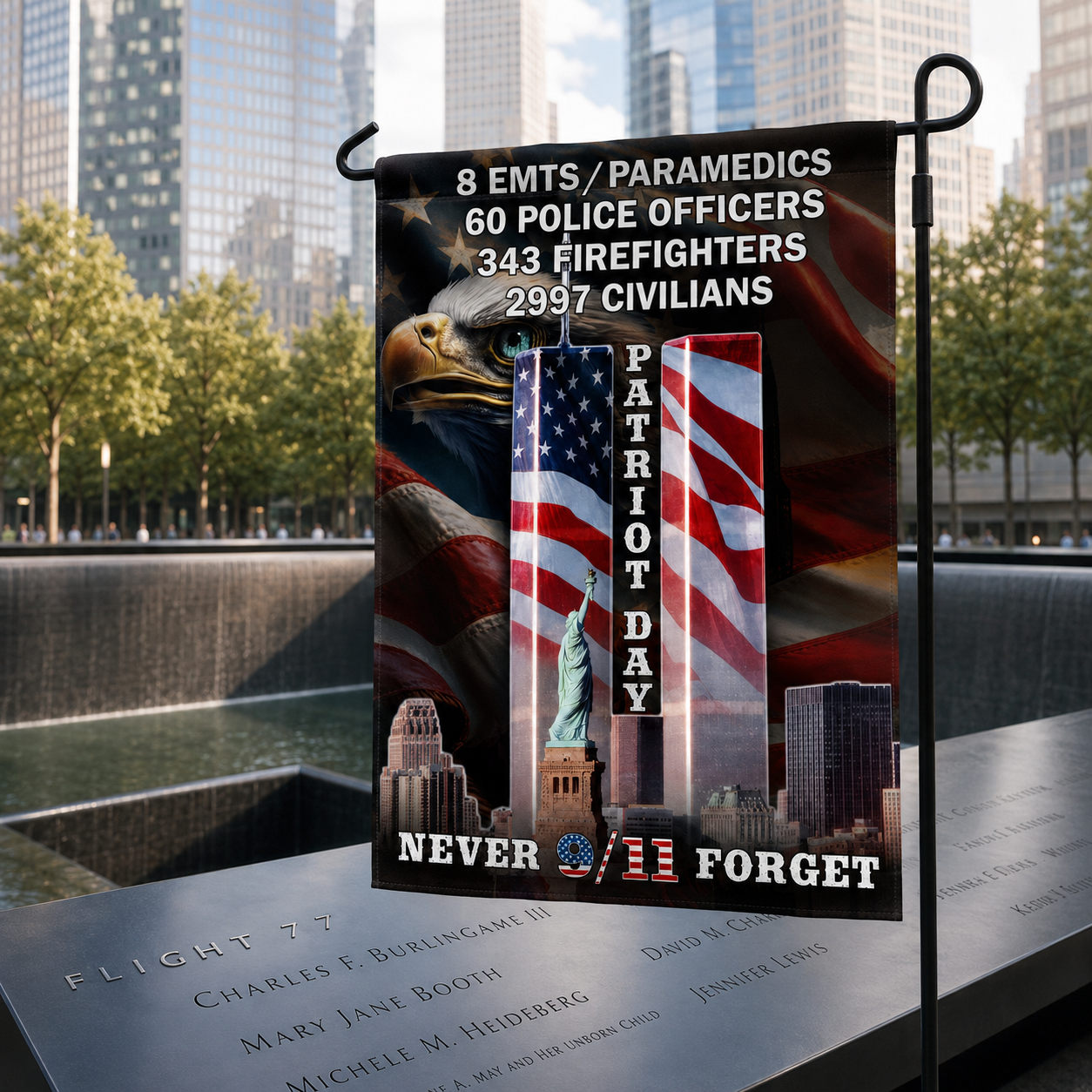 Patriot Day Never Forget 9/11 – First Responders Memorial Flag