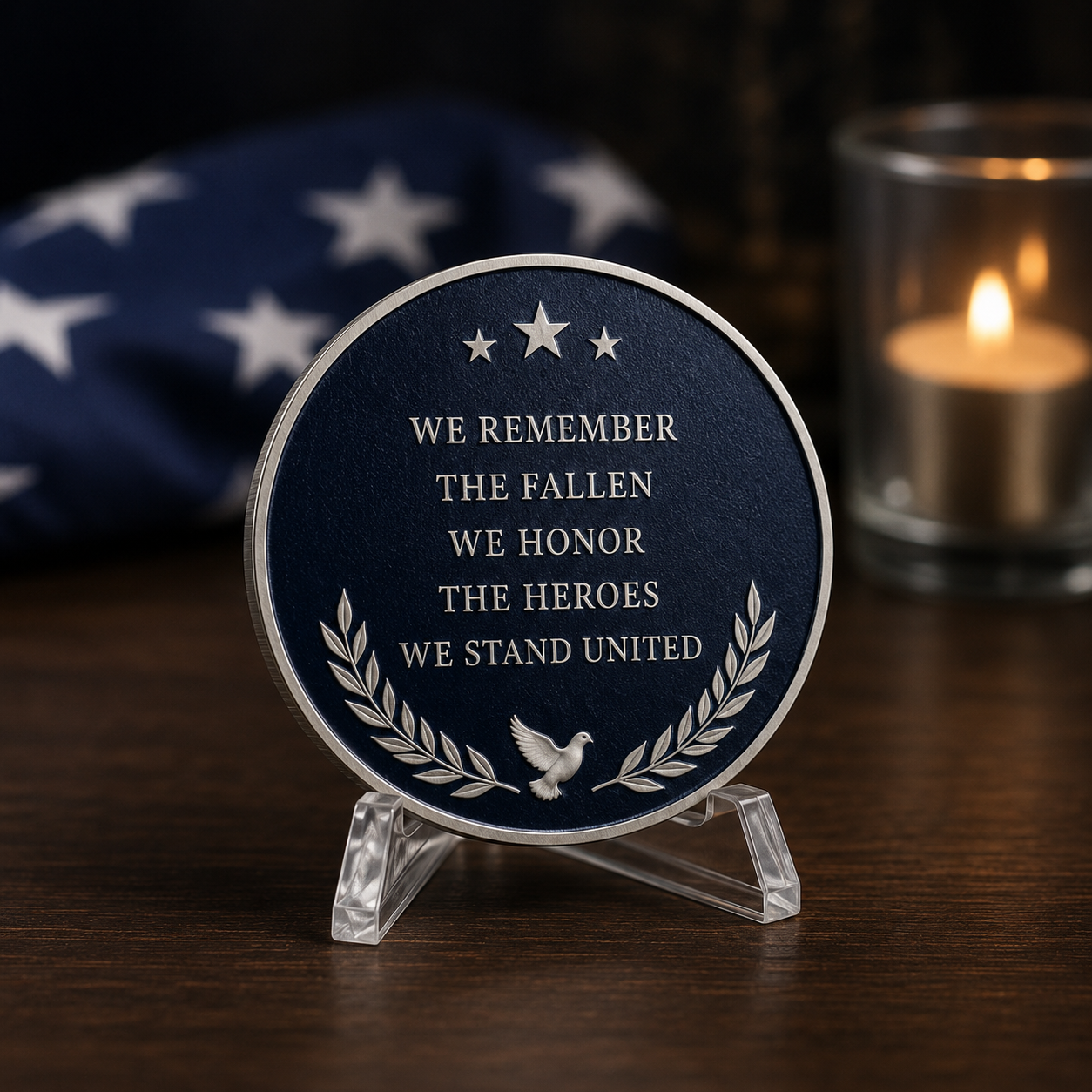 25th Anniversary 9/11 Memorial Challenge Coin – We Will Never Forget Double-Sided Commemorative Keepsake