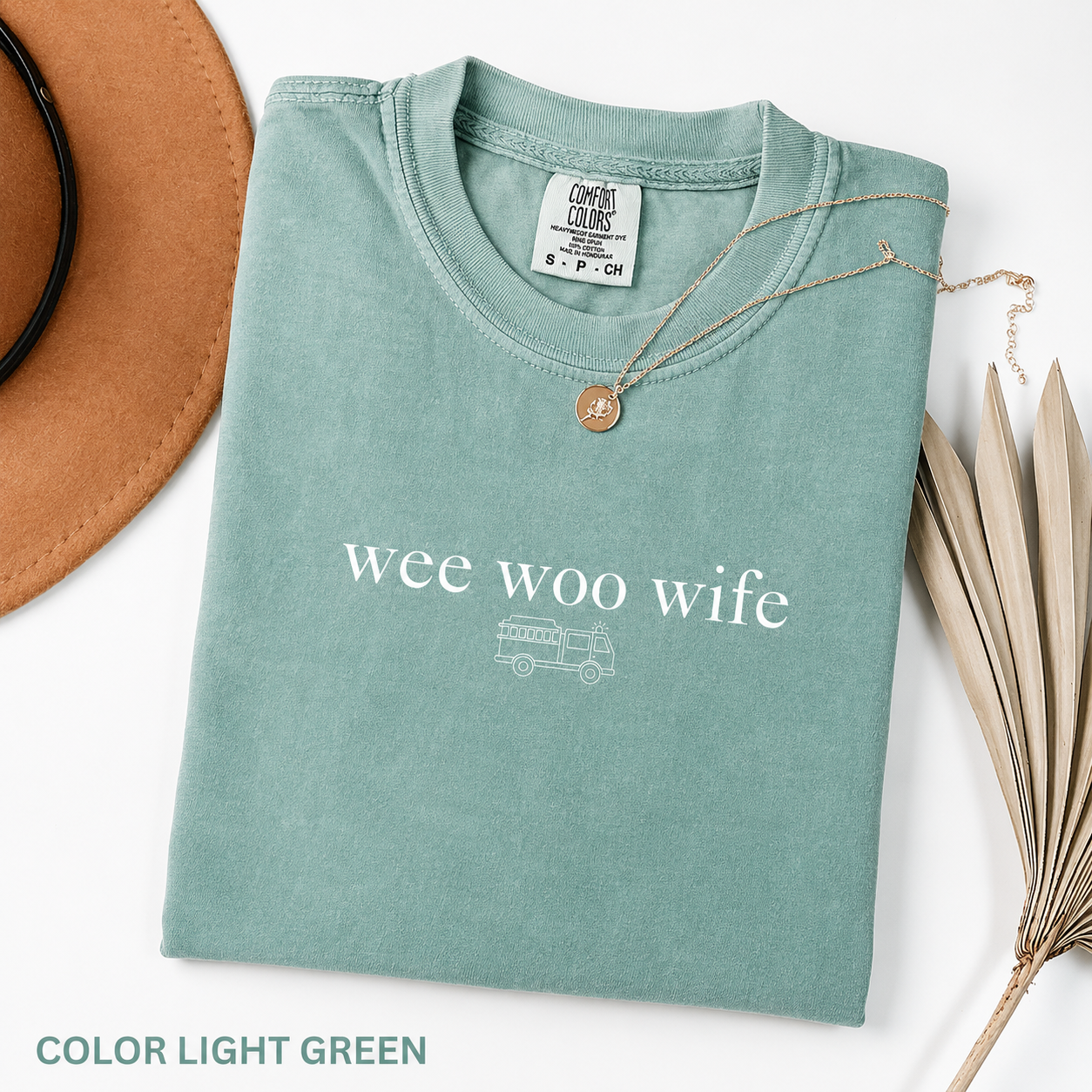 Comfort Colors® Firefighter Wife Shirt, Funny Wife Shirt, Fire Fighter Gift, Firefighter Gift, Wee Woo Wife Shirt, Sarcastic Shirt For Women