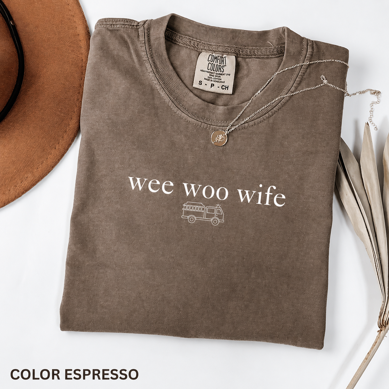 Comfort Colors® Firefighter Wife Shirt, Funny Wife Shirt, Fire Fighter Gift, Firefighter Gift, Wee Woo Wife Shirt, Sarcastic Shirt For Women