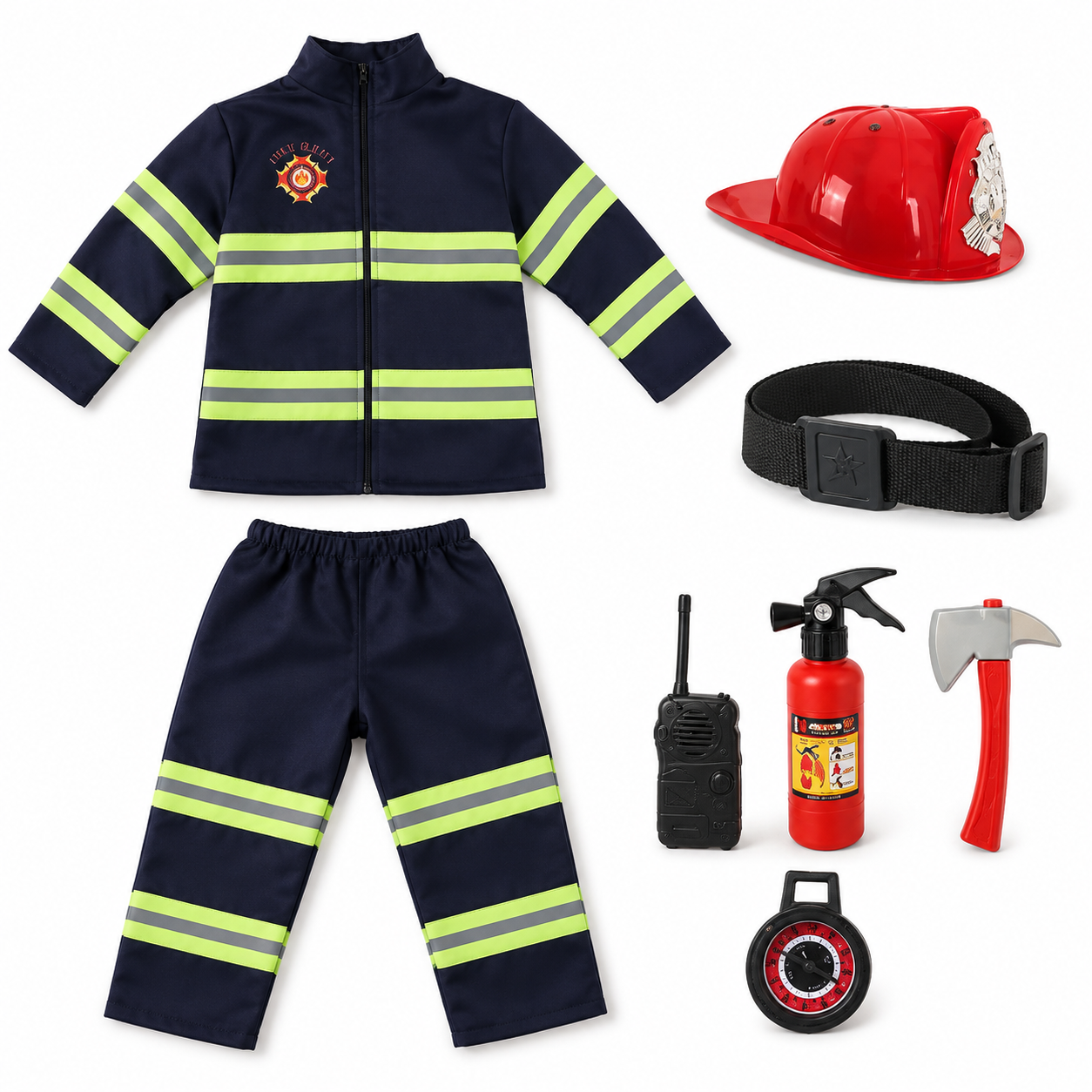 Kinder Feuerwehrmann Cosplay Kostüm Jungen Mädchen Halloween Karneval Party Sam Feuerwehrmann Uniform Arbeitskleidung Weihnachtsgeschenk