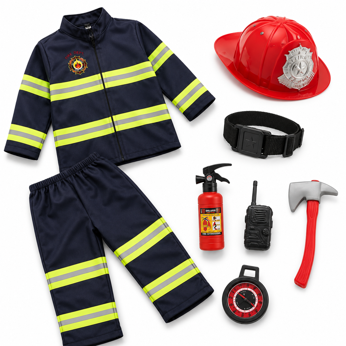 Kinder Feuerwehrmann Cosplay Kostüm Jungen Mädchen Halloween Karneval Party Sam Feuerwehrmann Uniform Arbeitskleidung Weihnachtsgeschenk