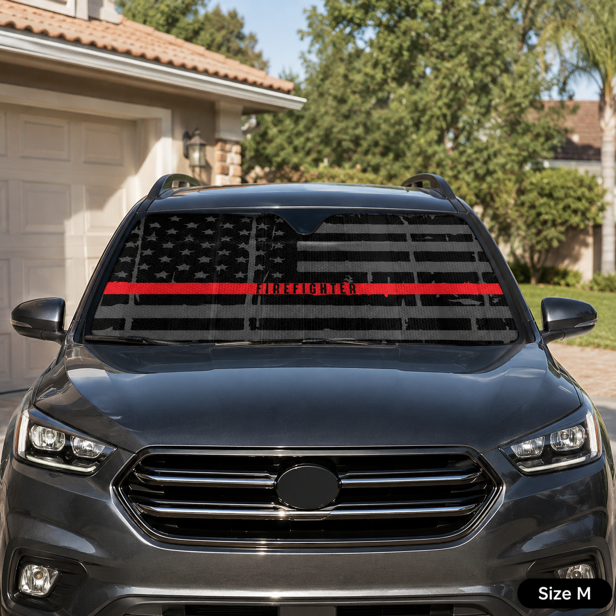 Firefighter Thin Red Line - Car Windshield Sunshade