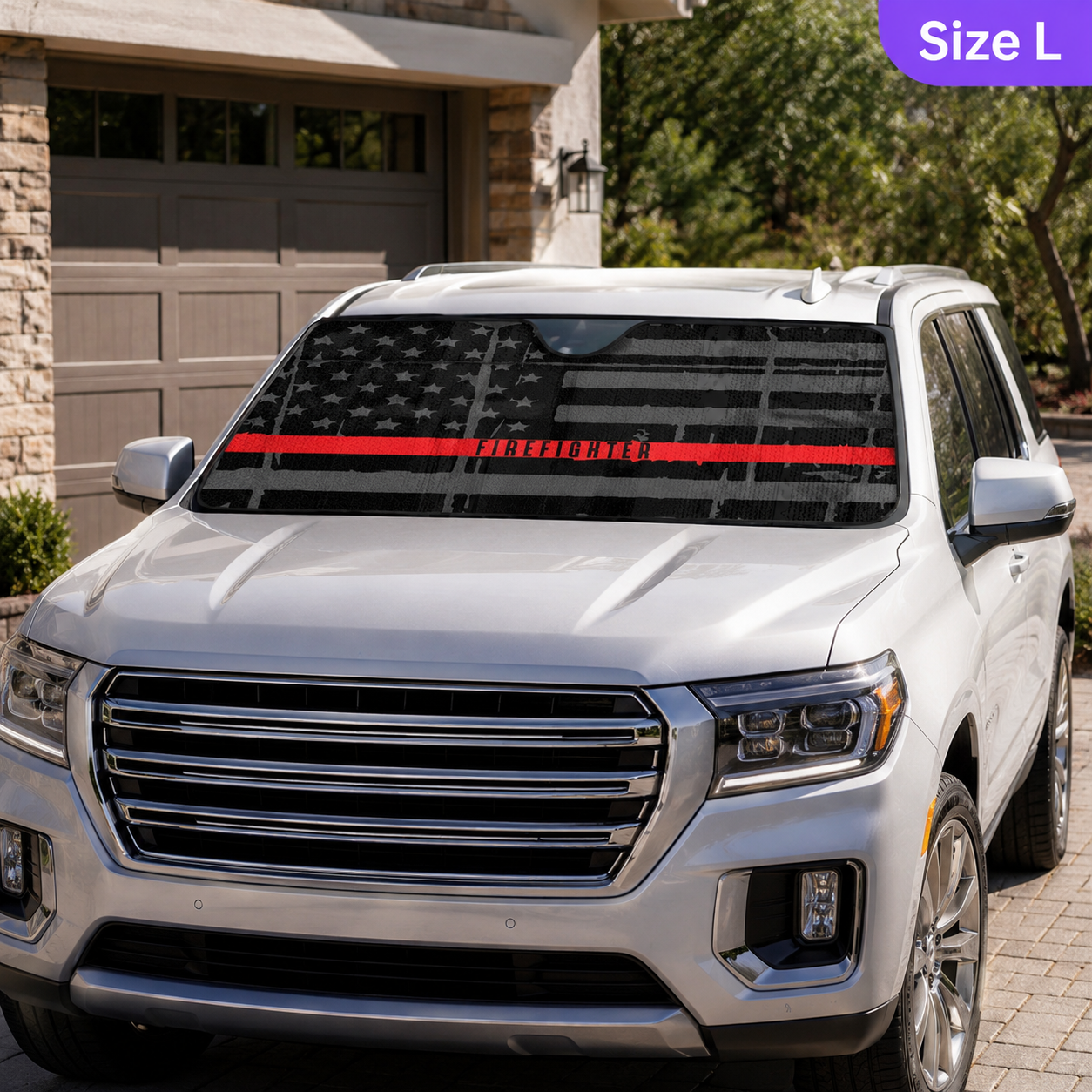 Firefighter Thin Red Line - Car Windshield Sunshade