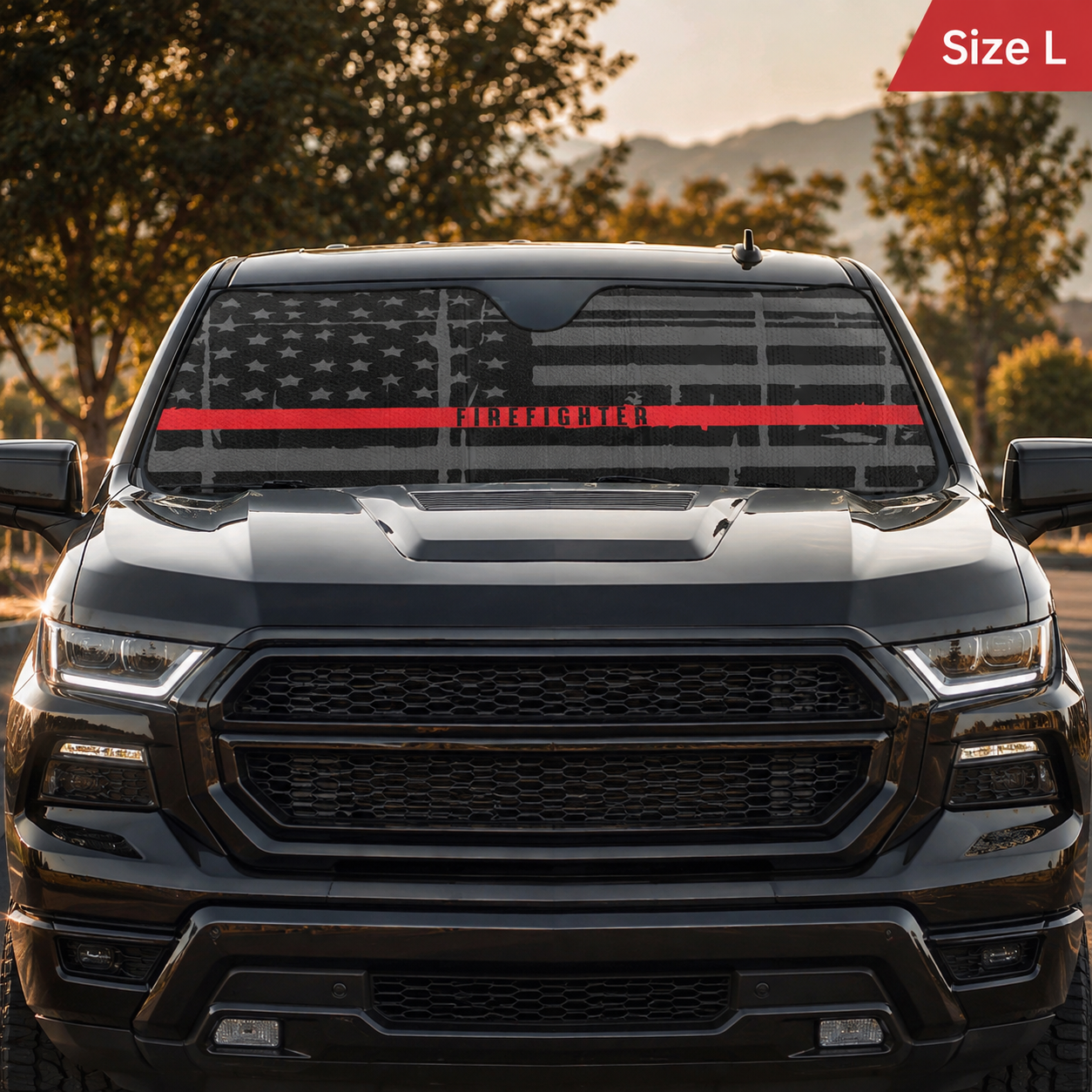 Firefighter Thin Red Line - Car Windshield Sunshade