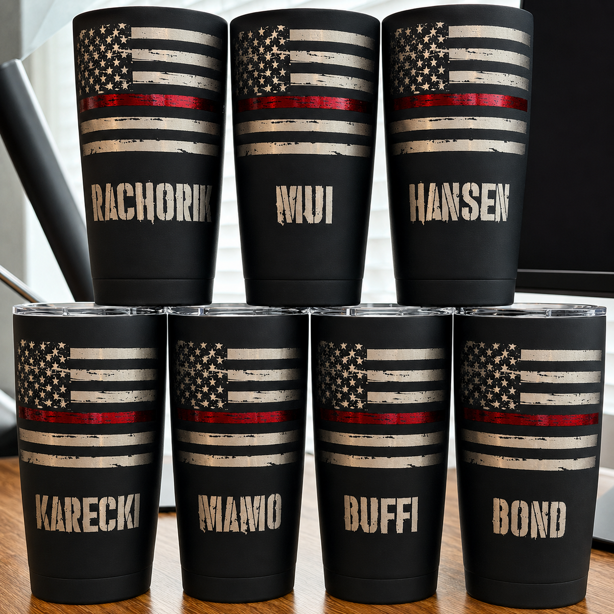 Firefighter and Police Tumbler - Thin Red Or Blue Line