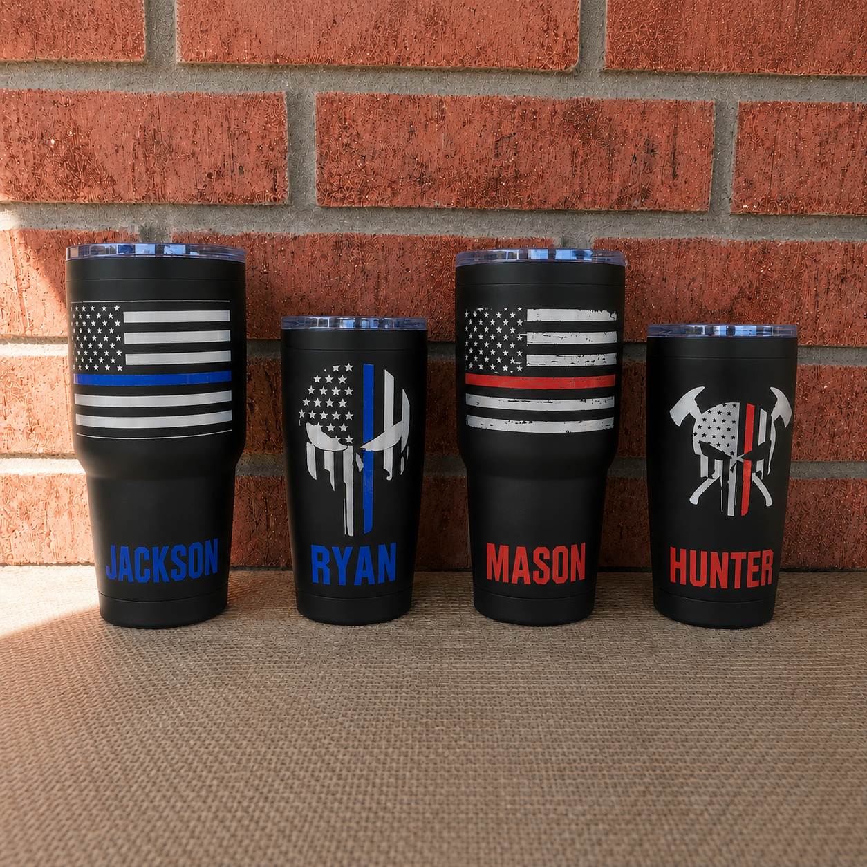 Firefighter and Police Tumbler - Thin Red Or Blue Line