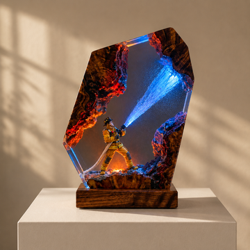Firefighter Resin Lamp - Fire Department Night Light, First Responder Desk Decor