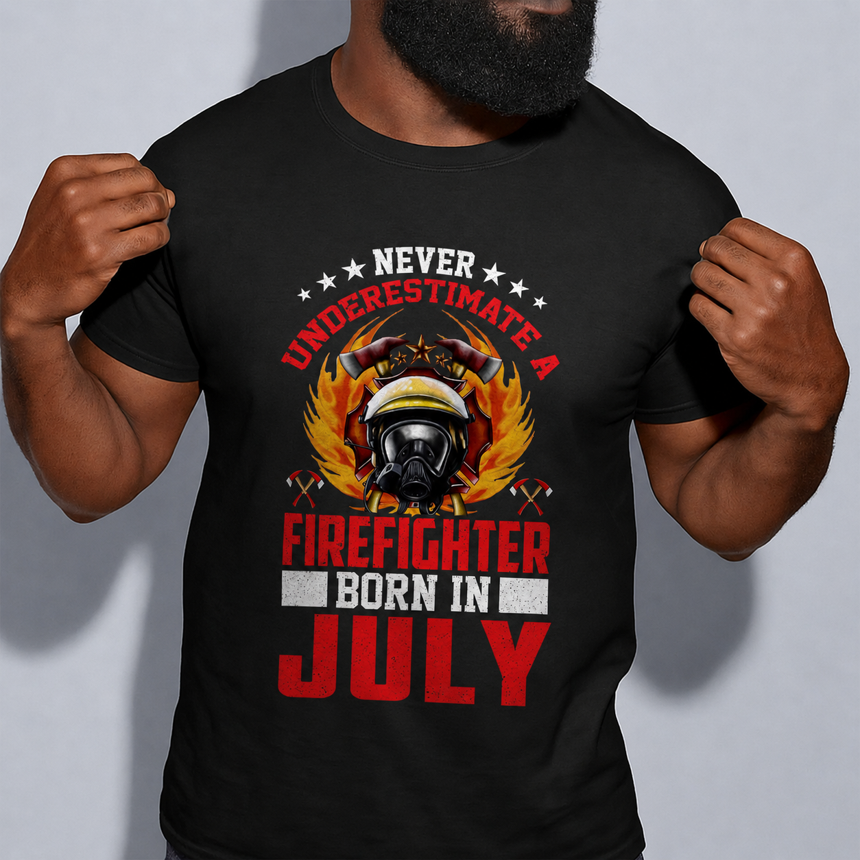 Firefighter Birthday T-Shirt – Born To Be A Hero | All 12 Months Available