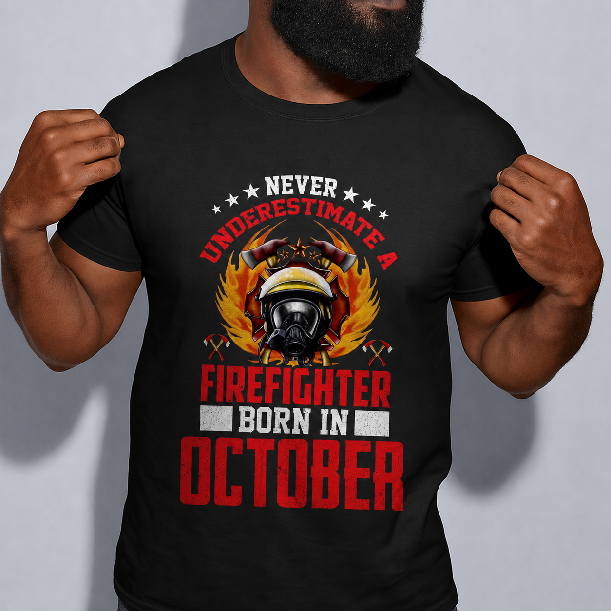 Firefighter Birthday T-Shirt – Born To Be A Hero | All 12 Months Available